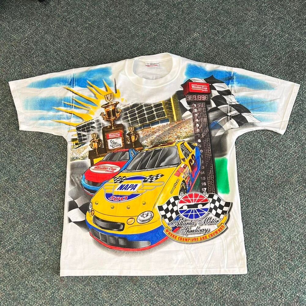 1998 Vintage Chase Authentic Napa 500 Atlanta Motor Speedway Racing AOP white T